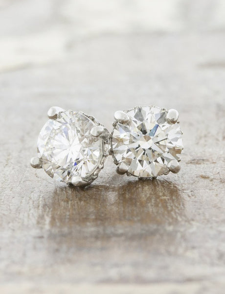 Designer diamond stud earrings Clearance