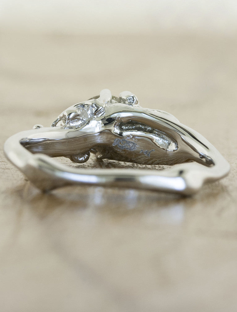 Nature Inspired Rough White Diamond Engagement Ring