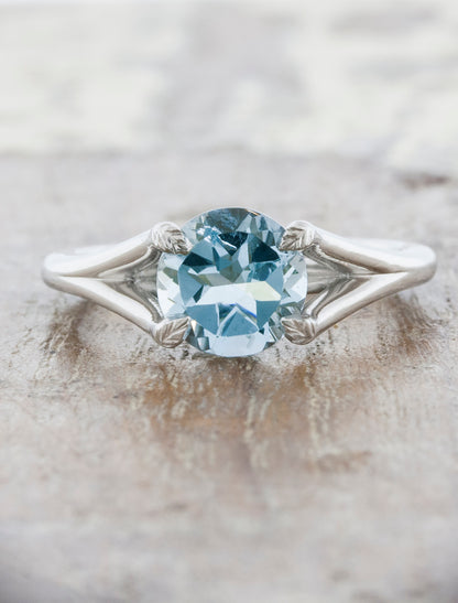 caption:Shown with a 7mm round Aquamarine