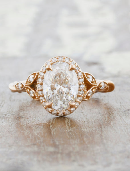 Rachelle: Oval Diamond Rose Gold Engagement Ring 