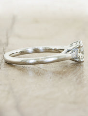 3-stone round diamond ring with baguette accents