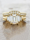 caption:Custom milgrain accents along the band, stacked with Spring wedding band