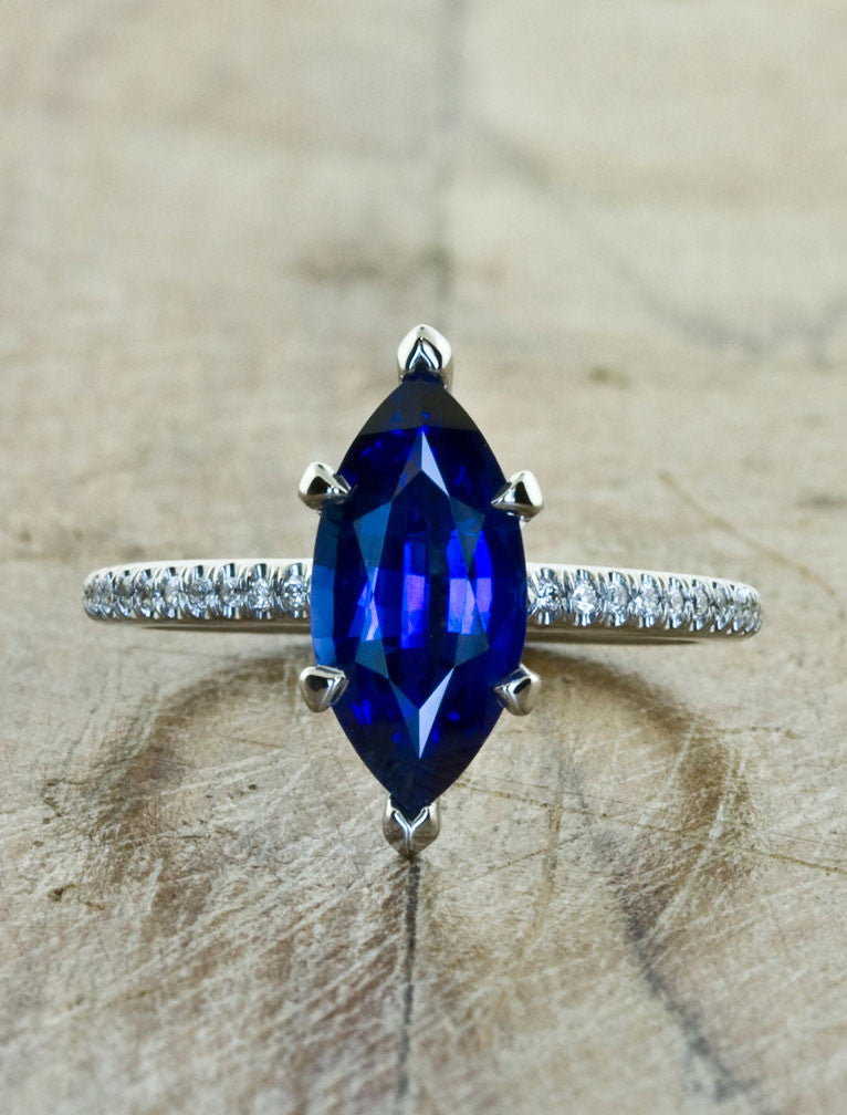 Marquis Sapphire Solitaire Engagement Ring
