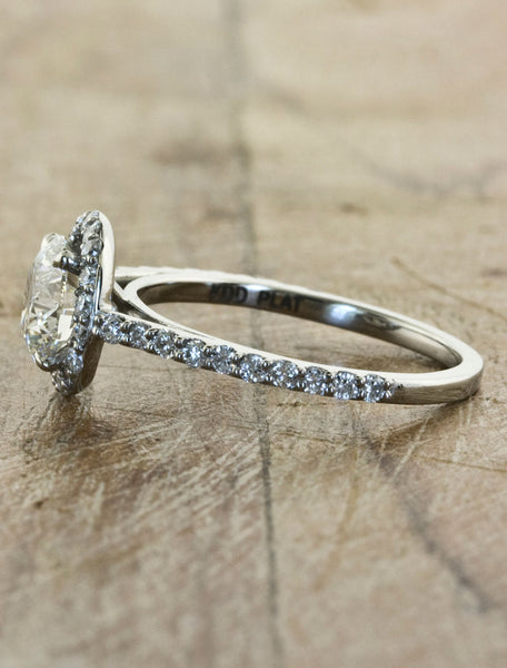 diamond halo engagement ring by Ken & Dana Design
