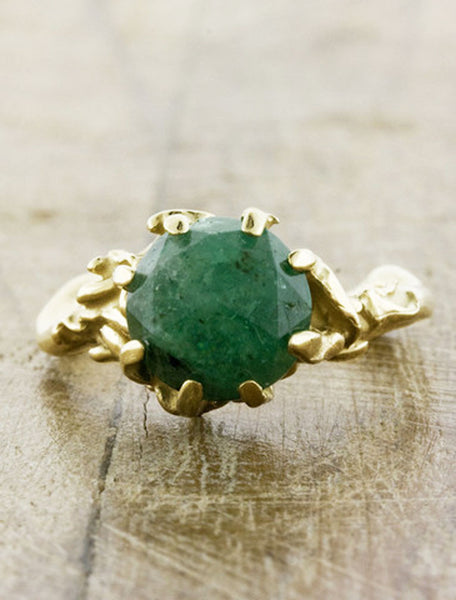 Unique Engagement Rings by Ken & Dana Design - Colette Emerald top view