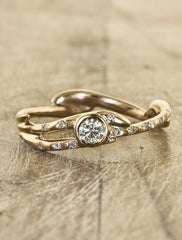 Nature inspired engagement ring;caption:Pictured in 14k Rose Gold
