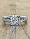 caption:Shown with radiant cut diamond in platinum