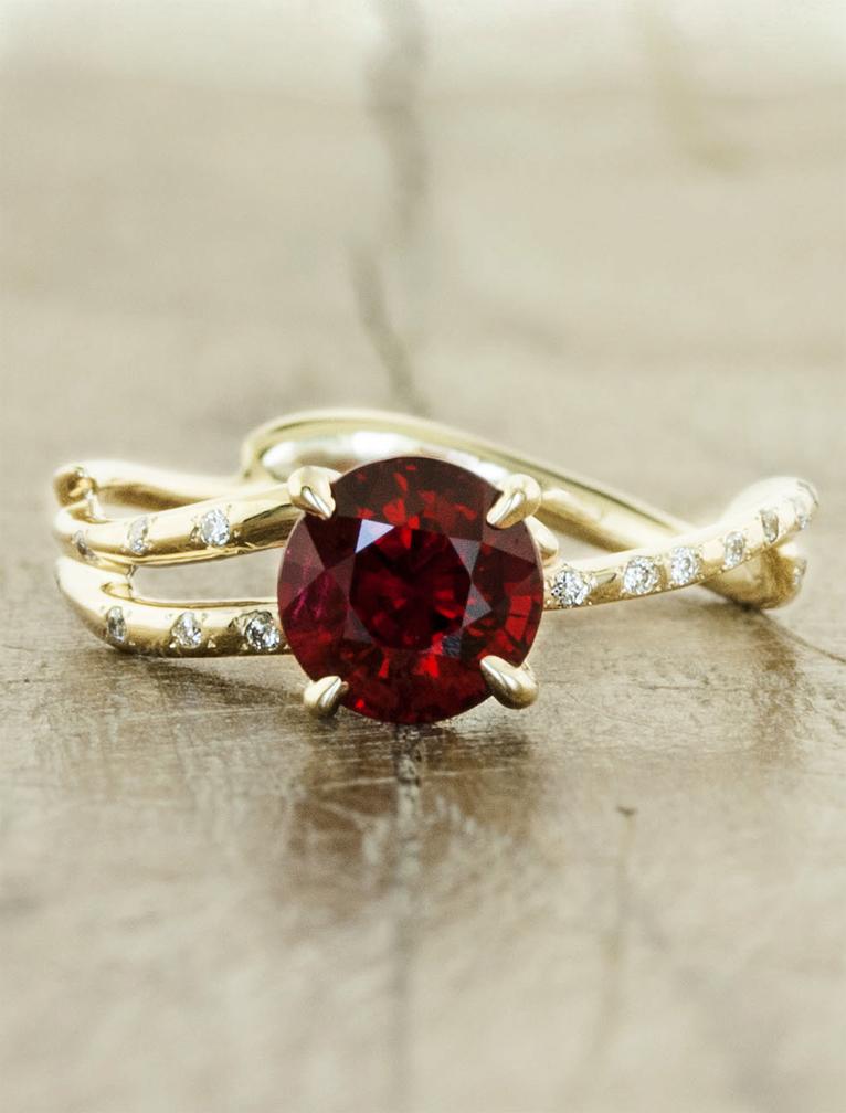 caption: Customized with ruby in 14k yellow gold 