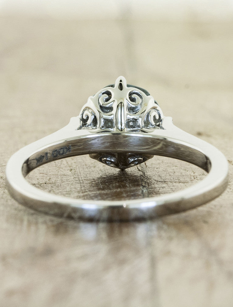 Aquamarine Vintage Inspired Engagement Ring 