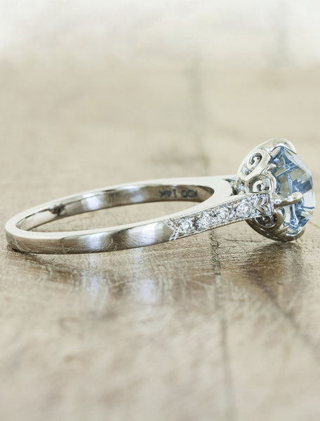 Aquamarine Vintage Inspired Engagement Ring 