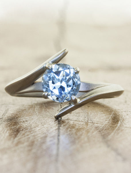 Kylie: Modern Asymmetrical Band Diamond Engagement Ring