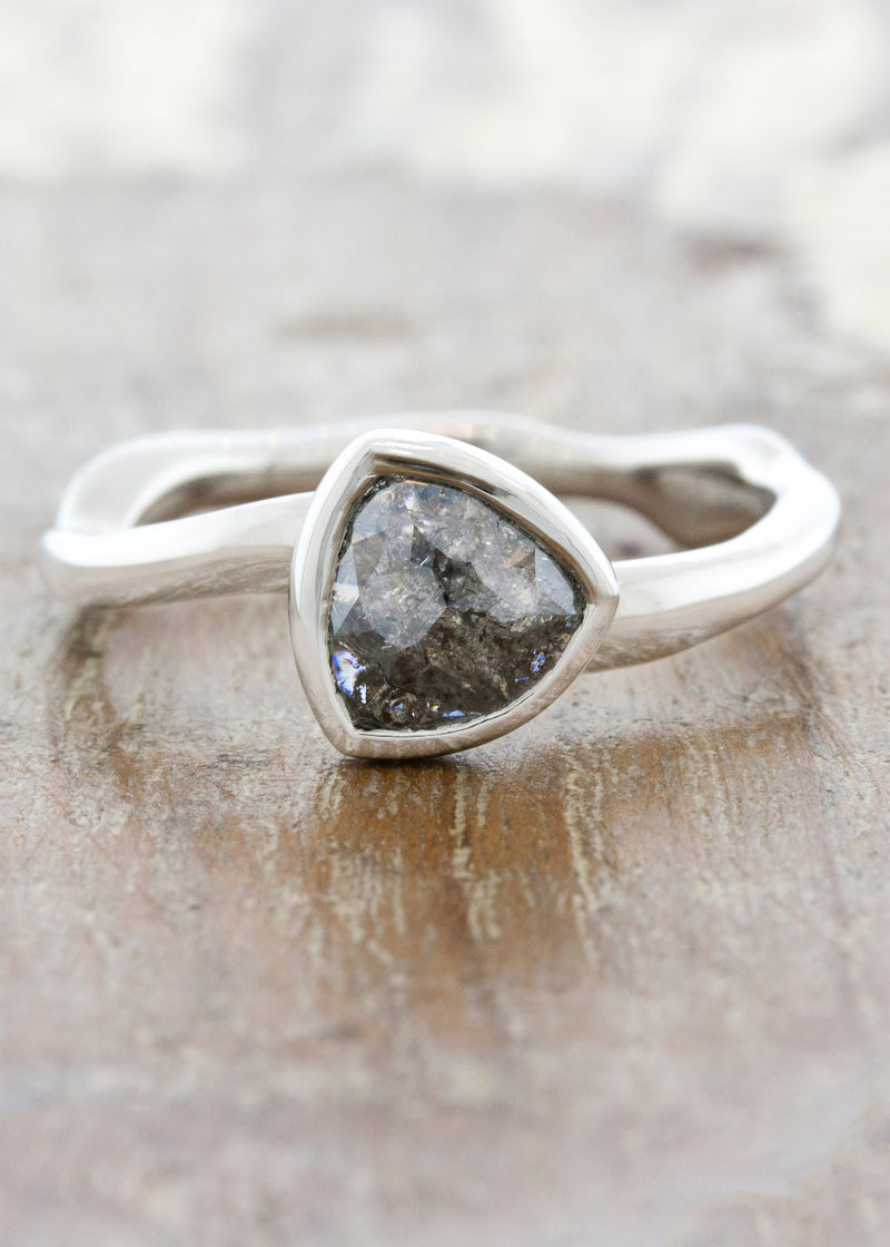 caption:Customized with trillion grey diamond in platinum