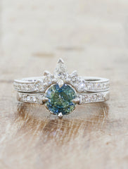montana sapphire wedding ring set