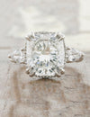 caption:Shown with 4ct cushion cut diamond in platinum
