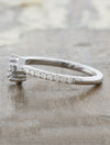 Intricate Wedding Ring with Round Diamond Clusters 