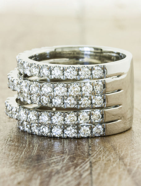multiple diamond band wedding ring
