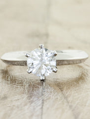 modernist diamond engagement ring, knife edge band