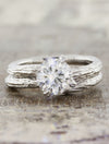 caption:Stacked with Amala engagement ring in platinum