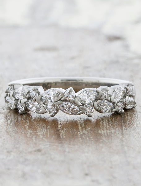 East West Marquise Diamond Bezel Wedding Ring, 14K Yellow Gold, Size 6 |  sillyshinydiamonds