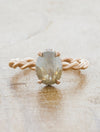 caption:Shown wiotj 1.20ct rough diamond on 14k rose gold