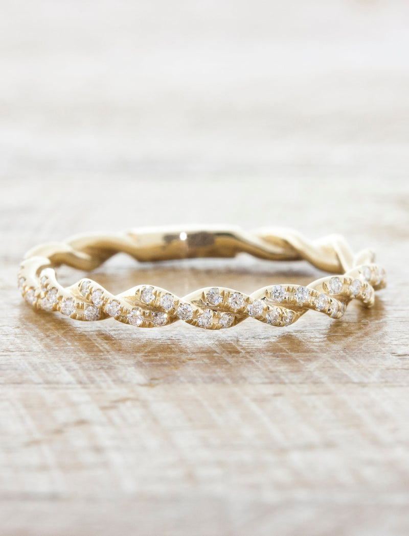 caption:Shown with full diamonds in 14k yellow gold
