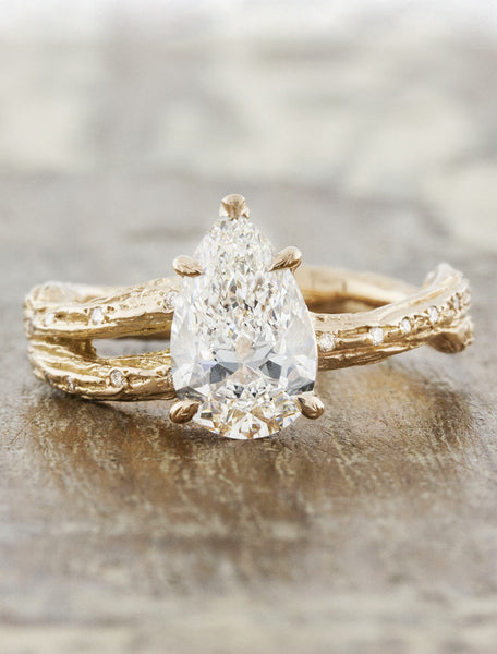 Unique engagement ring - Mable Diamonds caption: 1.50ct. Pear Diamond 14k Rose Gold