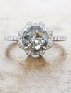 caption:Customized with round salt & pepper diamond in platinum