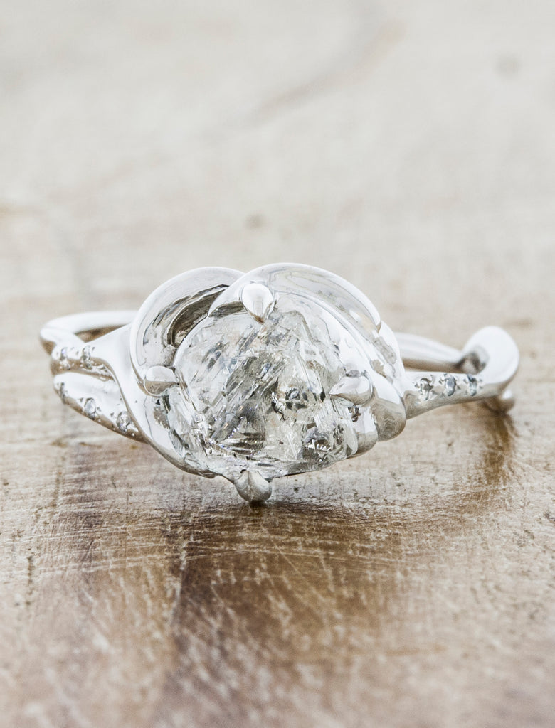 Uncut Diamond Moissanite Ring in Real Silver – Attrangi