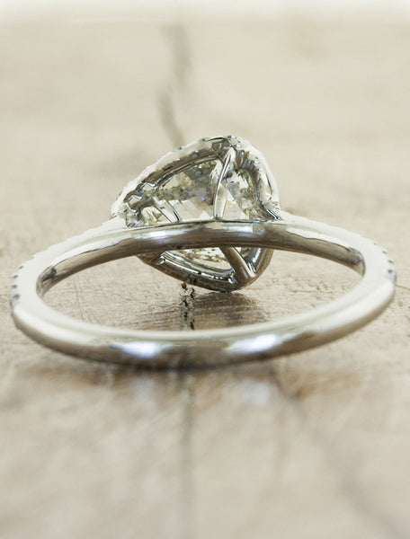 Rough diamond halo engagement Ring