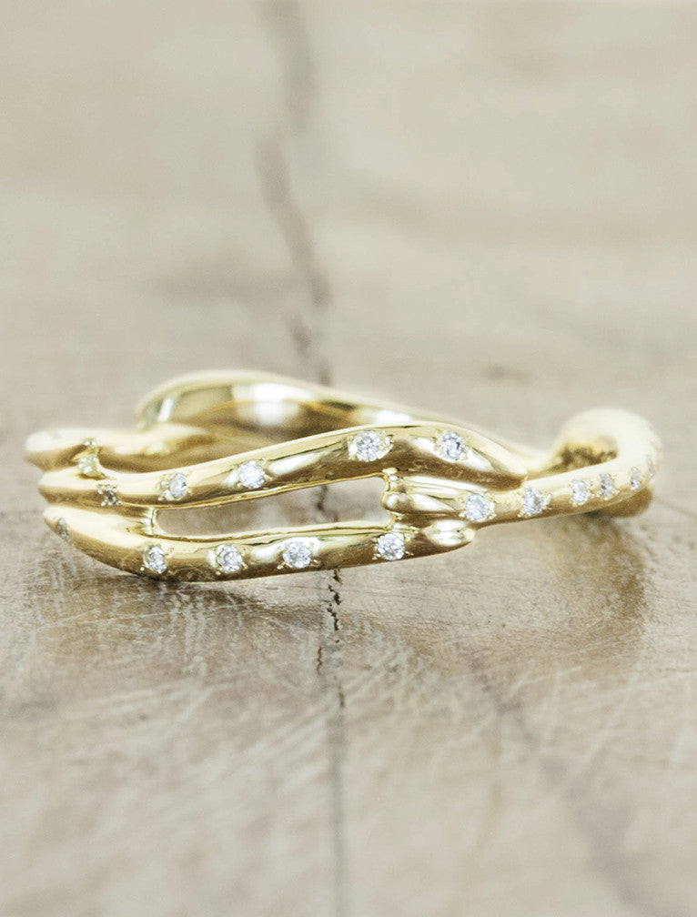 caption:Shown in 14k yellow with diamonds