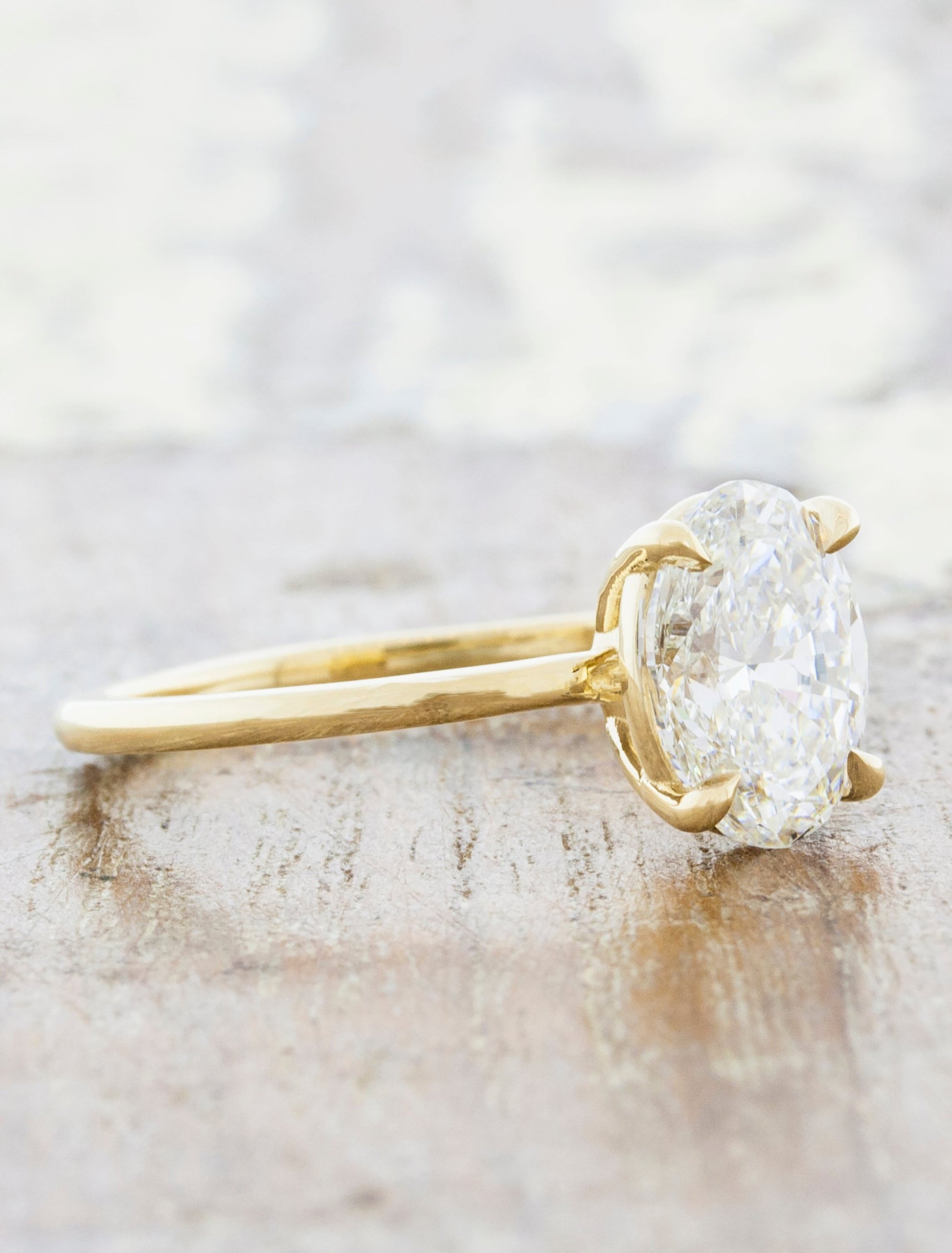 Florina Oval: Oval Solitaire Engagement Ring with a Thin Band