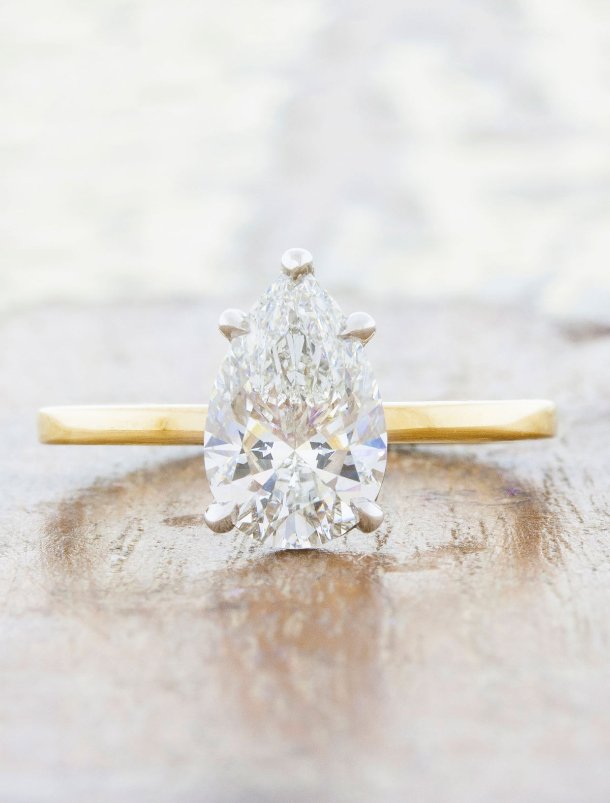 Custom Rings Pear Diamond Pear Solitaire Engagement Ring Custom Pear Diamond Solitaire