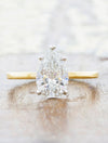 caption:Shown with a 1.5ct pear diamond in mixed platinum & yellow gold