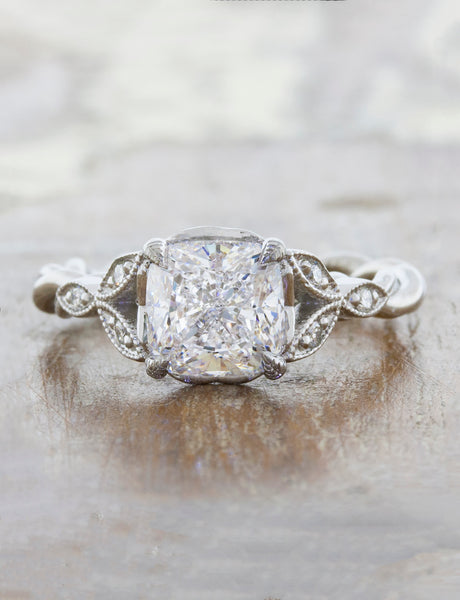 1 Ctw Diamond Flower Engagement Ring with 1/2 Ct Round Cut C | Becker's  Jewelers | Burlington, IA