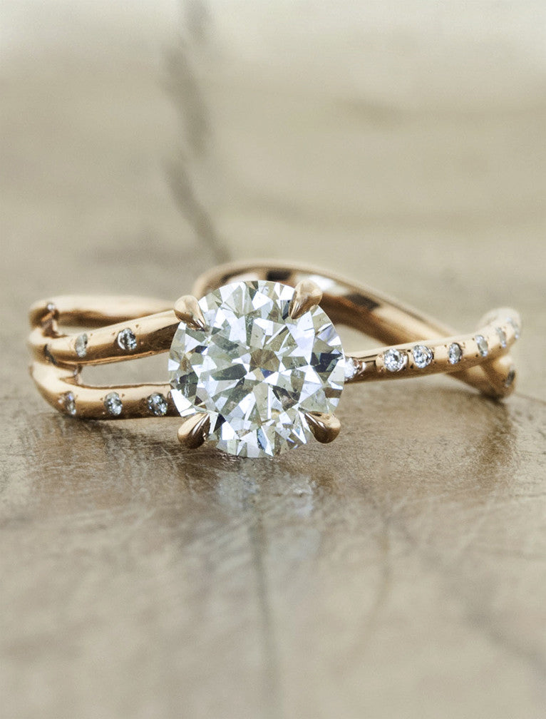 Rose gold engagement ring by Ken & Dana Design - Melindacaption:0.90ct. Round Diamond 14k Rose Gold