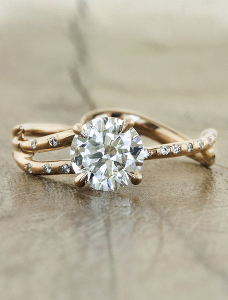Rose gold engagement ring by Ken & Dana Design - Melindacaption:0.90ct. Round Diamond 14k Rose Gold