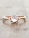 Rose Cut Diamond Engagement Ring caption: 0.50ct Rose Cut Diamond 14k Rose Gold