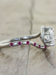 ruby accented engagement ring band