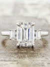 caption:Shown with 3ct emerald cut diamond in platinum