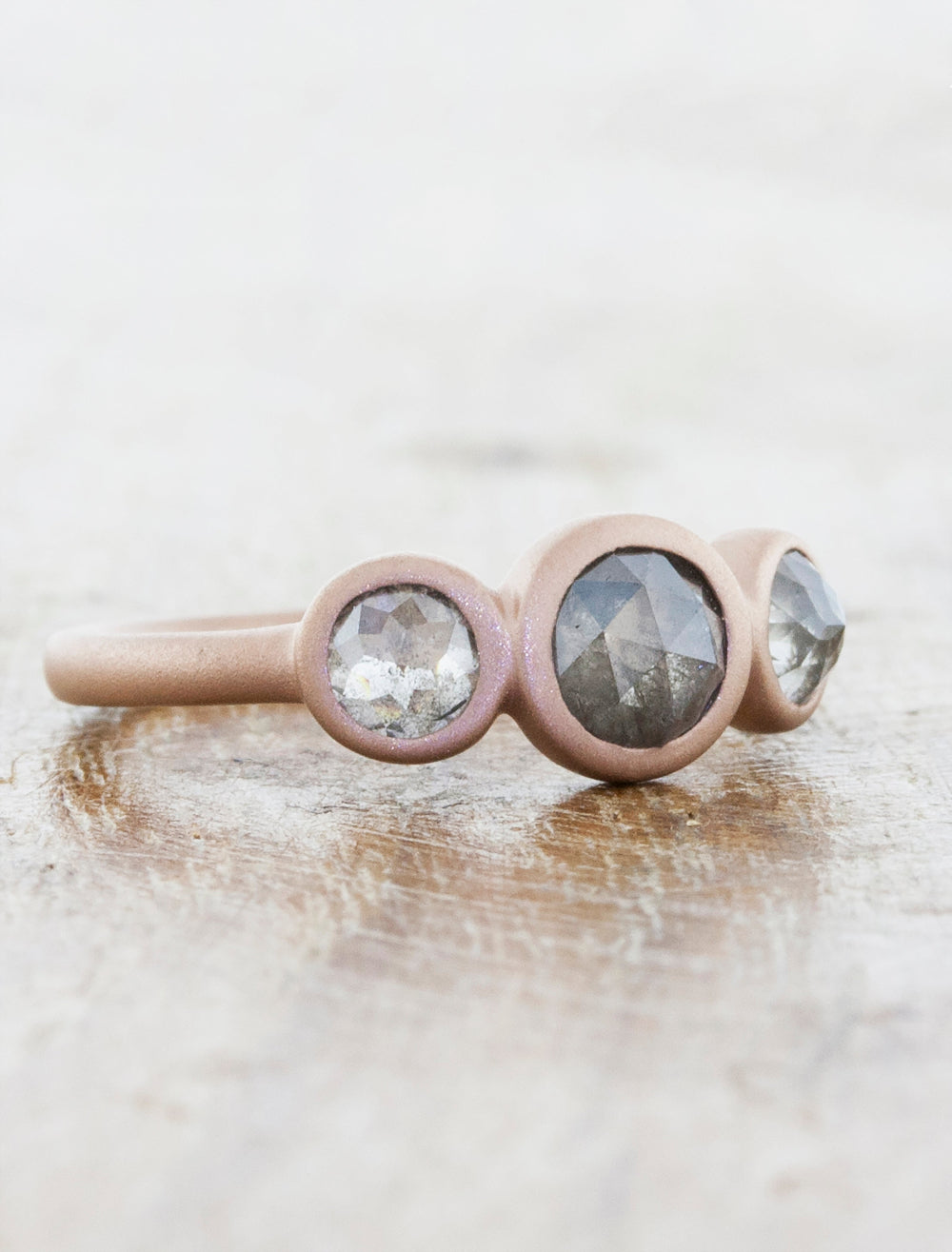 Rose cut grey diamond ring store