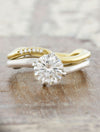 caption:Stacked with Aurora engagement ring