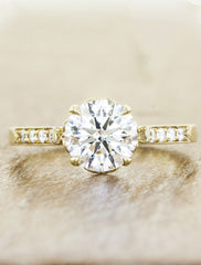 Vintage inspired collection caption:1.20ct. Round Diamond 14k Yellow Gold
