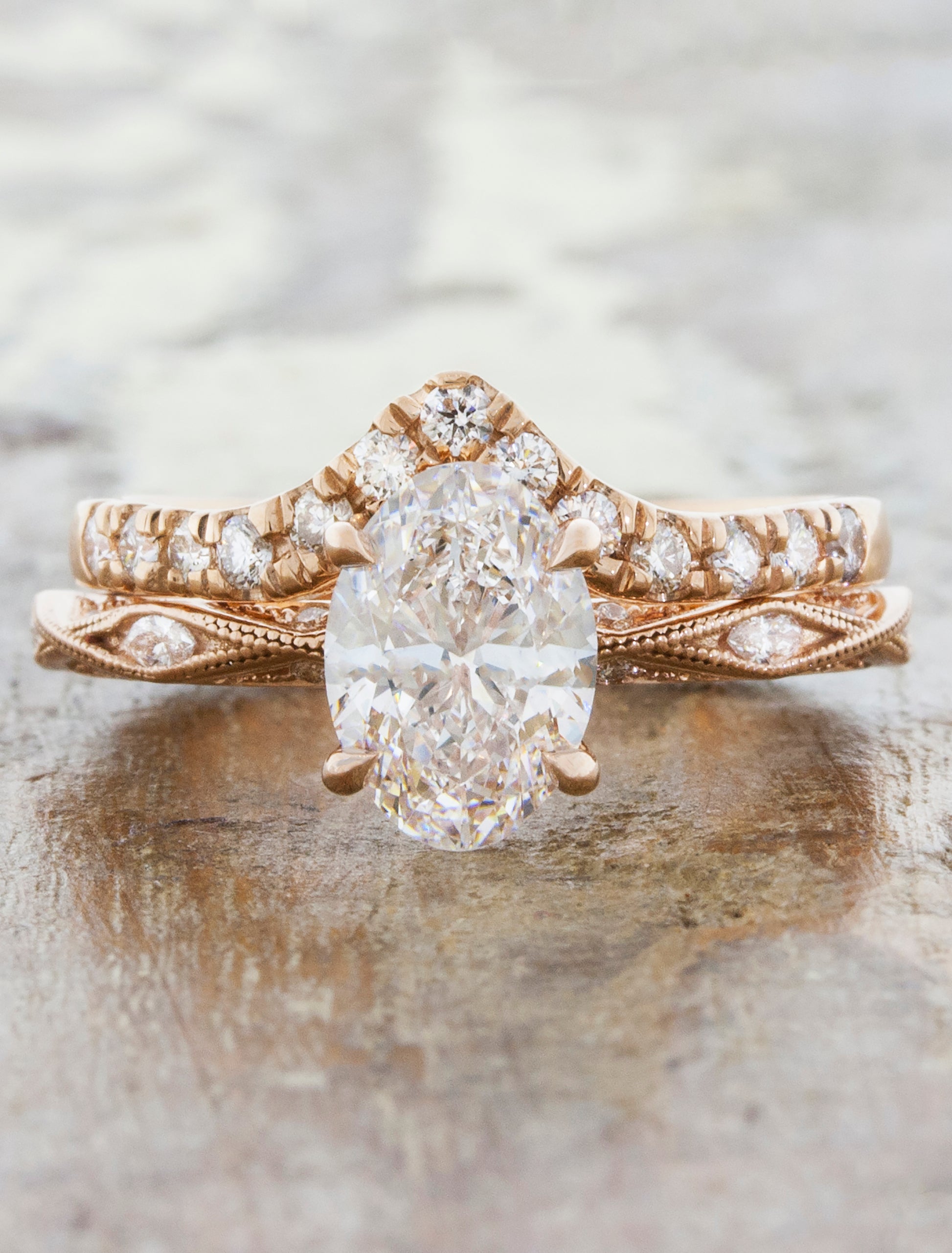 Oval Weird Wedding Bands Anna