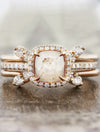 caption:Stacked with Zayda engagement ring in 14k rose gold