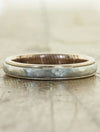 caption:Shown with 14k rose gold edges and 14k white gold center in satin finish