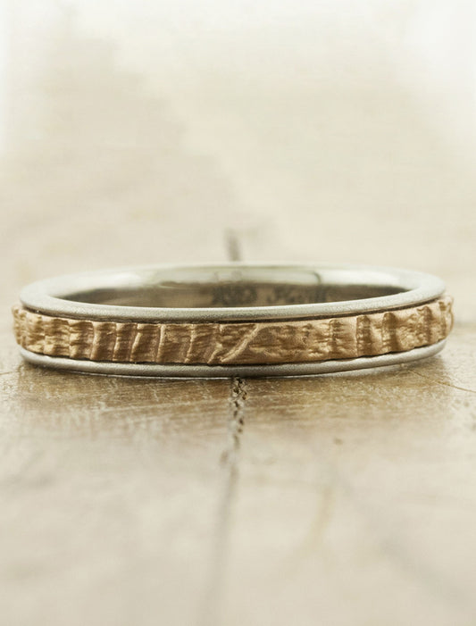 caption:Shown with white gold trim with rose gold center