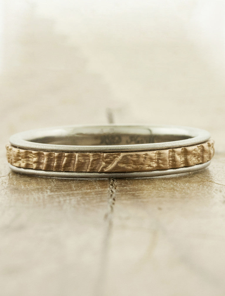 caption:Shown with white gold trim with rose gold center