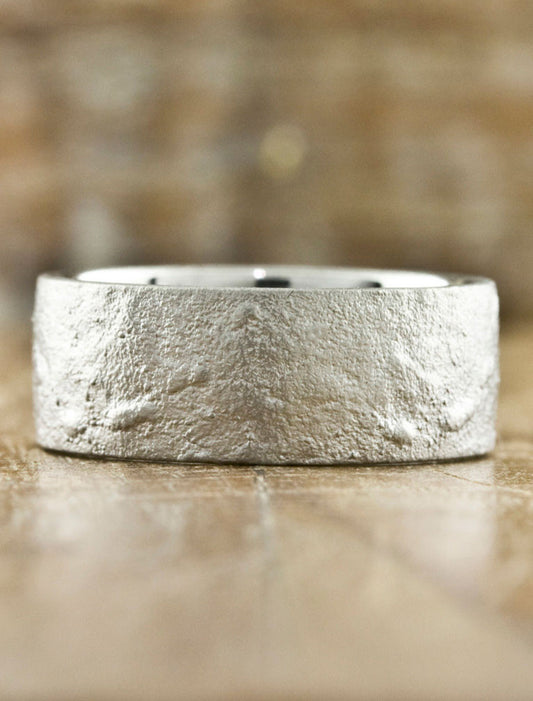 caption:Shown in 14k white gold, sand blasted finish