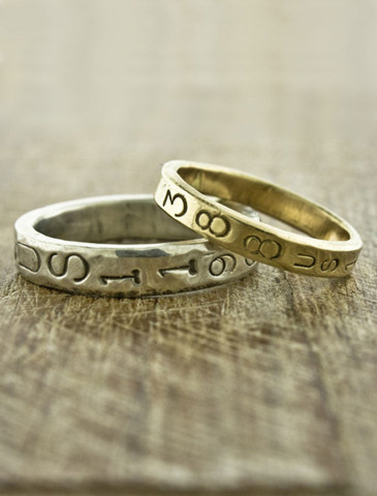 caption:Shown in 14k yellow gold (3.2mm) & in 14k white gold (4.3mm)