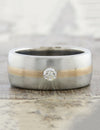 caption:Customized with round diamond center stone